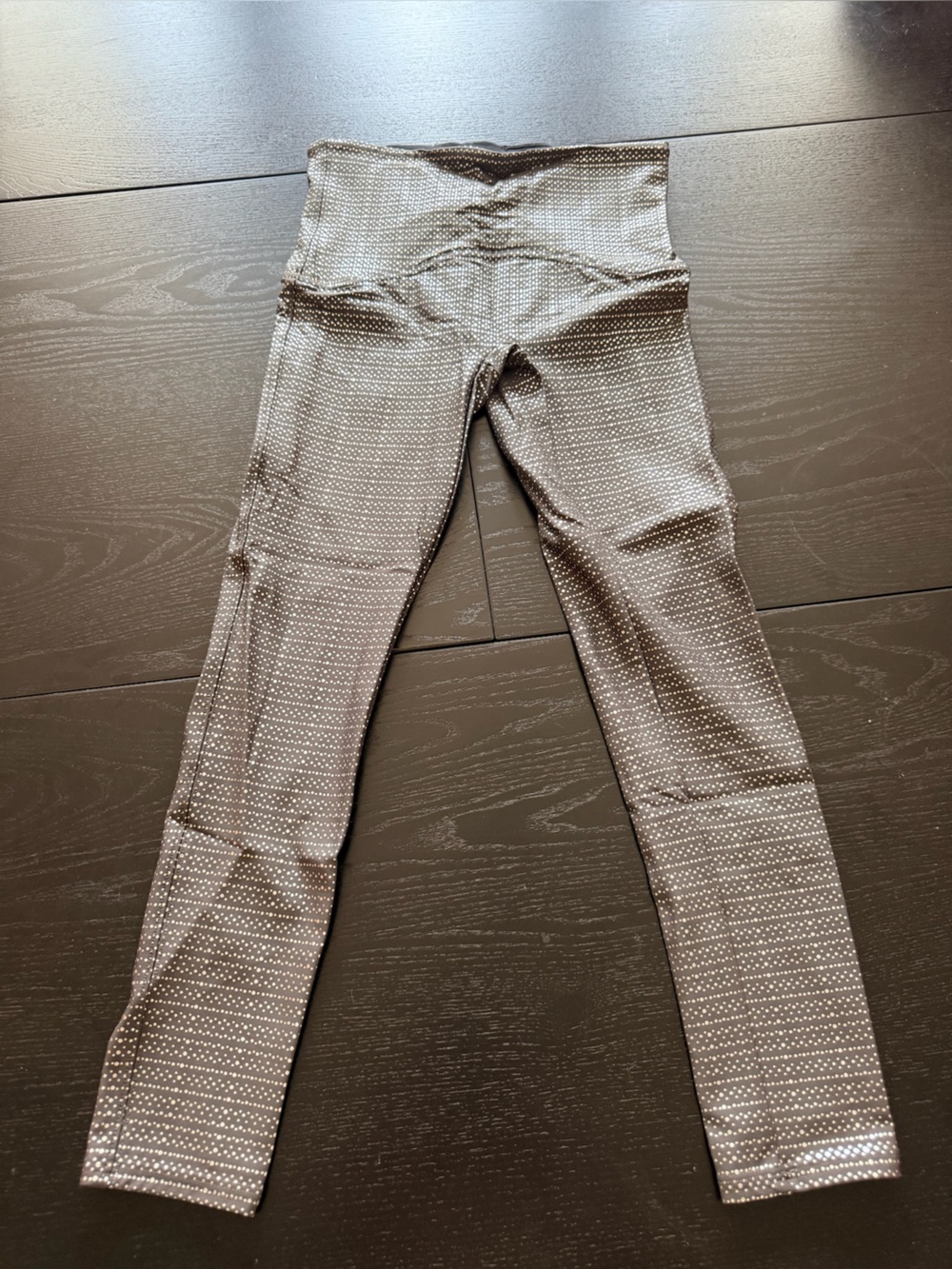 SPANX High-Waist Dot-Print Leggings in Gray and silver